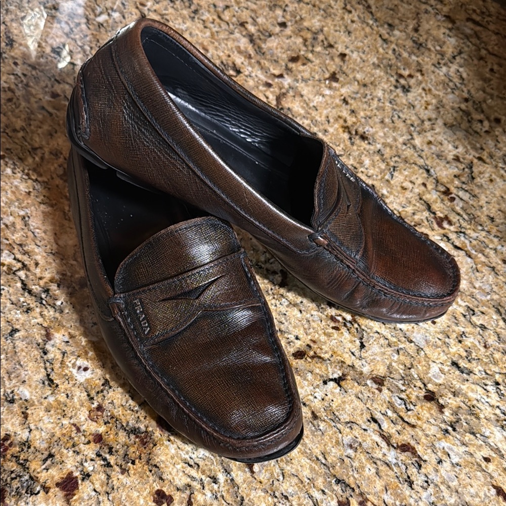 Prada Rich Brown Leather Loafers